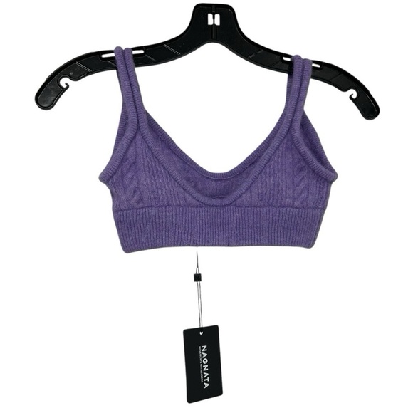 Nagnata Alpaca Wool Cable-Knit Bralet + Skirt Set XS Iris – NWT $440 Eco Luxury - Picture 6 of 15